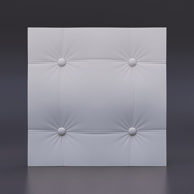 Гипсовая 3D панель Кожа прямой квадрат